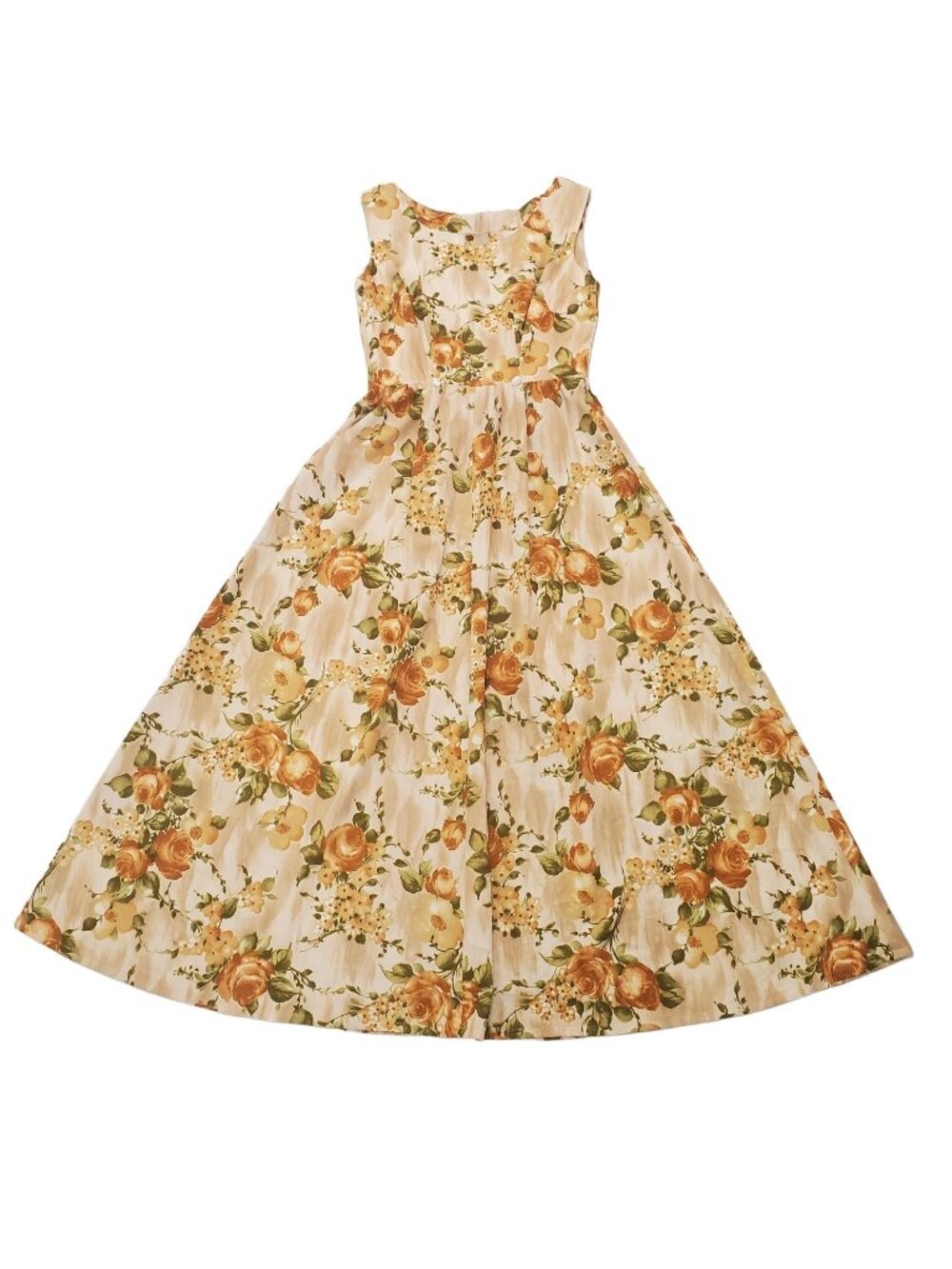 Vintage Handmade Floral Maxi Elegant Dress